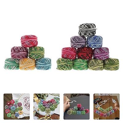 16 Roll Cross Stitch Embroidery Wool Cotton Thread Set Colored