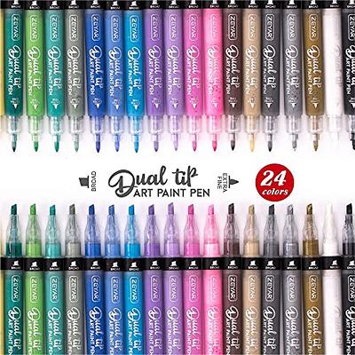 KINGART 453-12B PRO Glitter 12 Ct. Extra Fine Paint Pens, 0.7mm Tip, 12  Acrylic Paint Colors, Low-Odor Water-Based Quick Dry Markers for Rock,  Wood, Metal, Plastic, Glass, Canvas, Ceramic & More 