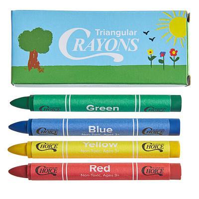Choice 4 Pack Triangular Kids' Restaurant Crayons in Print Box