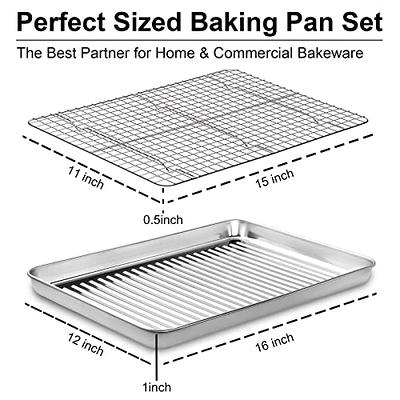 Baking Pan With Cooling Rack Set Half Sheet Pan Size Includes A  Professional