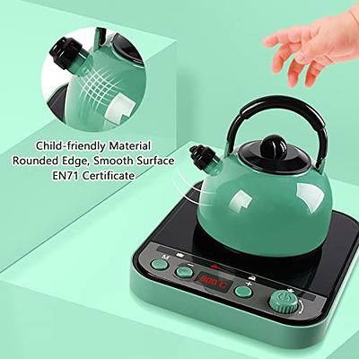 CUTE STONE Play Kitchen Accessories Set, Kids Cooking Toys Set with Play  Pots and Pans, Electronic Induction Cooktop with Sound & Light, Cookware