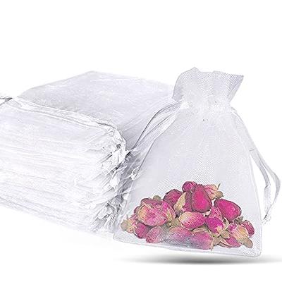 100PCS Small Mesh Bags Drawstring 3x4,Sheer Organza Bags