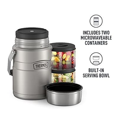 THERMOS Stainless King Vacuum-Insulated Food Jar with 2 Storage Container  Inserts, 47 Ounce, Matte Steel - Yahoo Shopping