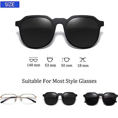 Vintage Square Polarized Sunglasses Women 2 In 1 Clip On Driving Sun Glasses  Anti Blue Light Glasses Frame TR90 Magnetic Eyewear