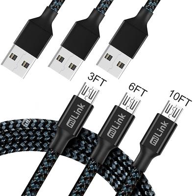 iHome Fabric Braided Lightning to USB Cable, Black, 6' 