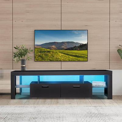 Bestier 70.8 in. Black TV Stand with Fireplace Fits TVs Up to 75 in. LED Entertainment Center