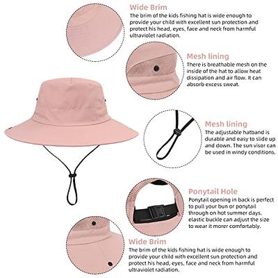 Kids Sun Hat with Ponytail Hole UV Protection Wide Brim Summer Beach Bucket  Cap Fishing Hat for Girls Pure Watermelon Red - Yahoo Shopping