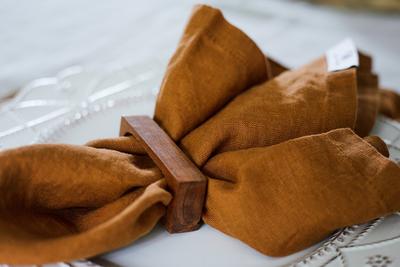 Natural Linen Napkins Set. Kitchen Table Napkin Cloths. 