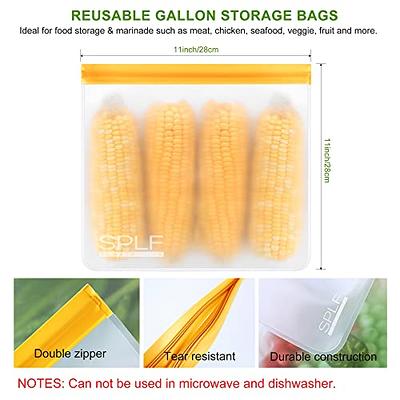 SPLF 6 Pack Reusable Gallon Freezer Bags, BPA Free 1 gallon Leakproof  Silicone and Plastic Free Food Storage Bags for Meal Prep, Fruits,  Sandwich, Snack, Travel Items - Muticolor - Yahoo Shopping