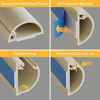 D-Line 157in Cord Hider Kit, Patented Cable Cover, Hide Wires on Wall,  Channel for TV