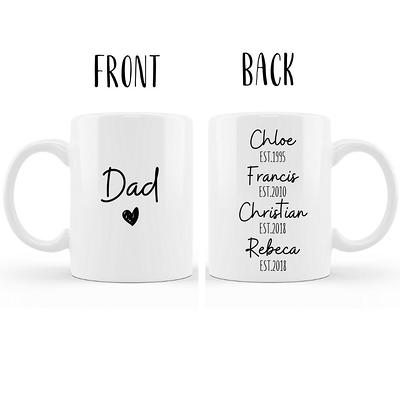 Dadasaurus Coffee Mug, Personalized Dad Cup with Kids Names, New Baby Gift  for Husband Papa, Dinosau…See more Dadasaurus Coffee Mug, Personalized Dad