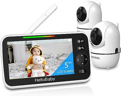 HelloBaby 5'' Baby Monitor with 26-Hour Battery, 2 Cameras Pan-Tilt-Zoom,  1000ft Range Video Audio Baby Monitor No WiFi, VOX, Night Vision, 2-Way  Talk, 8 Languages and Baby Registry Search - Yahoo Shopping