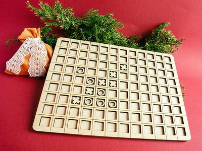 Hey! Play! Wooden Tabletop 3D Tic Tac Toe Board Game HW3500121 - The Home  Depot