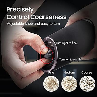 Gravity Electric Salt and Pepper Grinder Set, Automatic and  Battery-Operated with Adjustable Coarseness, LED Light, One Hand Operated  By Rongyuxuan