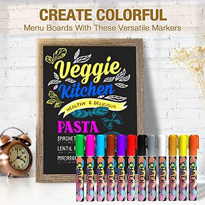  Liquid Erasable Chalk Markers Pens - 12 Colors Washable & Wet  Erase Neon Makers for Blackboard, Chalkboard Signs, Glass Window,  Graduation Celebration School Kids Art for Cars : Office Products