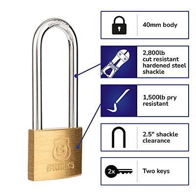 Brinks, Solid Brass, 22mm TSA Travel Keyed Padlock with 1/2in Shackle, 4  Pack