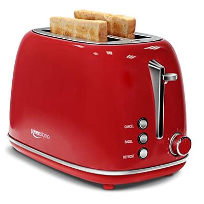 Longdeem 4-Slice Toaster, Stainless Steel with Extra-Wide Slots, Bagel/defrost/cancel, 6 Settings, Easy Clean Tray, Large Handle, Chrome Accents in St