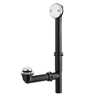 Artiwell 1-1/2 Black Tubular Bath Drain Kit with Tip-Toe Bath Drain Stopper,  Touch-Toe Tub Drain, Tip Toe Bathtub Drain Waste and Overflow with Plug and Bathtub  Overflow Drain Cover, Chrome Plated 