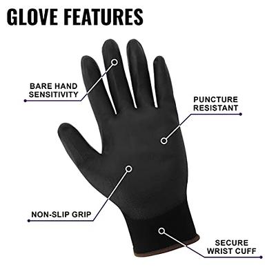 OKIAAS Men's Ultra-Thin and Lightweight Working Gloves with Grip, 12 Pairs,  Black, Small: : Tools & Home Improvement