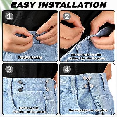 Denim Waist Extender Button for Jeans and Skirt Comfy Metal Buttons, 4Pcs  Assorted Colors