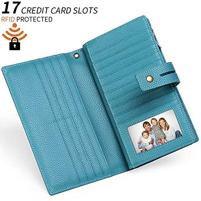 Itslife Womens Wallet,Large Capacity RFID Blocking Leather Wallets Credit  Cards Organizer Ladies Wallet with Checkbook Holder