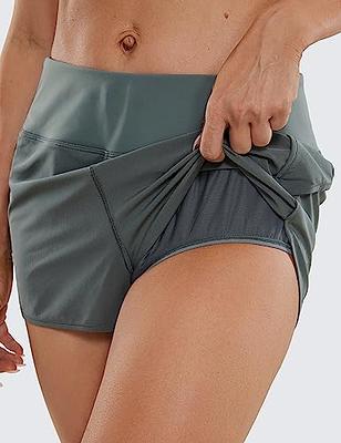 CRZ YOGA High Waisted Running Shorts for Women - 2.5'' Liner Gym