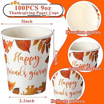 16 oz. Fall Harvest Design Disposable Paper Coffee Cups with Lids