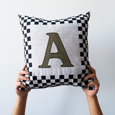 16 x 16-inch Monogram Print Decorative Pillow - W