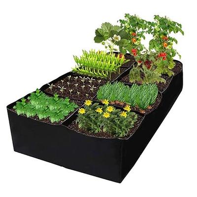 Agfabric Fabric Raised Garden Bed Square Plant Grow Bags Rectangular  Planting Container 8 Grids Black 128 gal 1PCS GB0306P1G128B - The Home Depot