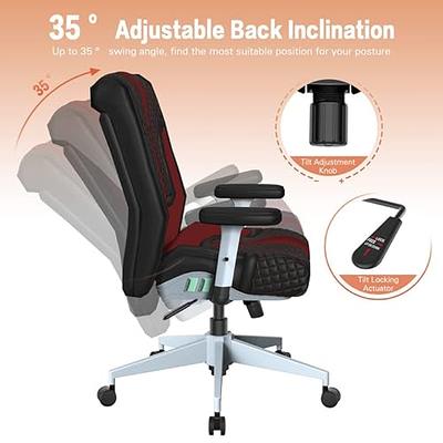 Mid Back Home Office Chair with Soft Armrest and Lumbar Support