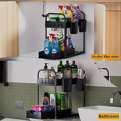 Under Sink Organizers and Storage, Metal Pull Out Cabinet Organizer with  Free Brush, 2-Tier Sliding Cabinet Kitchen Storage, Space Savers Organizers  Under Kitchen Bathroom Sink Organizer - Yahoo Shopping