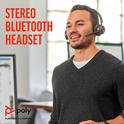 with Boom Yahoo Bluetooth Headphones More Mic - Headset & Bluetooth Cell - Wireless Connect Zoom - via 4320 UC - Poly Works - Teams, Voyager via PC/Mac (Plantronics) Phone to USB-A Shopping Adapter, with