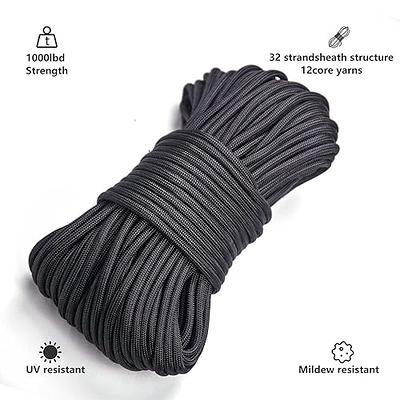 TOUGH-GRID 550lb Black Paracord/Parachute Cord - 100% Nylon Mil-Spec Type  III Paracord Used by The US Military, Great for Bracelets and Lanyards,  50Ft. - Black : : Sports & Outdoors