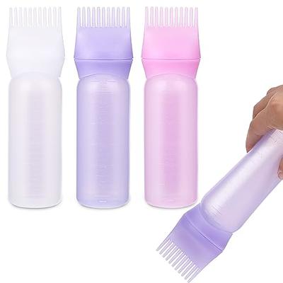  2 Pack Root Comb Applicator Bottle, 6 Ounce Oil Applicator for  Hair Dye, Hair Oiling Applicator Hair Coloring Brush Bottle with Graduated  Scale : Beauty & Personal Care