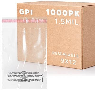 Pack of (1000), 9 x 12 4 mil Self-Seal Poly Bags