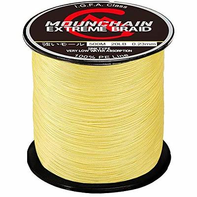 Mounchain Braided Fishing Line 500M, 4 Strands Abrasion Resistant Braided  Lines Super Strong 100% PE Sensitive Fishing Line - Yellow 30LB - Yahoo  Shopping