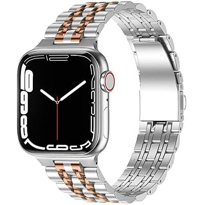 JR.DM Gold Watch Bands for Women Compatible with Apple Watch Band 38mm 40mm  41mm Adjustment Metal Band Cowboy Steel Chain Bracelet for iWatch Series