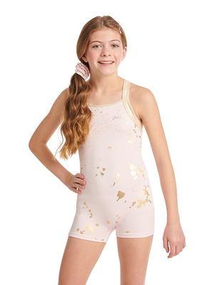 Justice Girls Ombre Macrame Back Dance and Gymnastics Leotard with  Scrunchie, Sizes XS-XL 