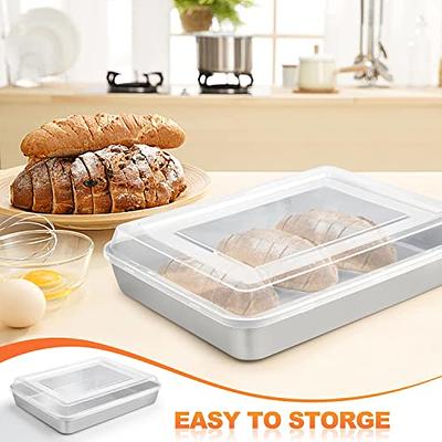  Herogo Baking Pan with Lid, 9 x 12 Inch Stainless Steel Lasagna  Pan Deep, Rectangle Cake Pan with Lid for Brownies Casseroles Cakes, 2 Pans+2  Lids, Non Toxic & Dishwasher Safe