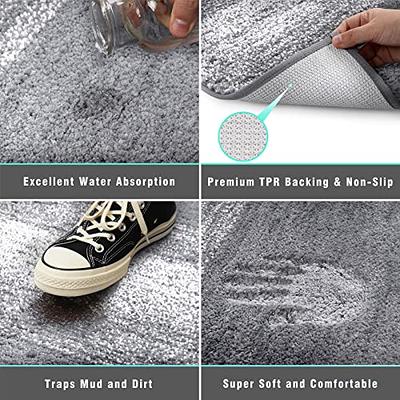 Vaukki Indoor Doormat Entryway Door Rug, Non Slip Absorbent Mud Trapper  Mats, Low-Profile Inside Floor Soft Machine Washable Large Rugs Carpet for