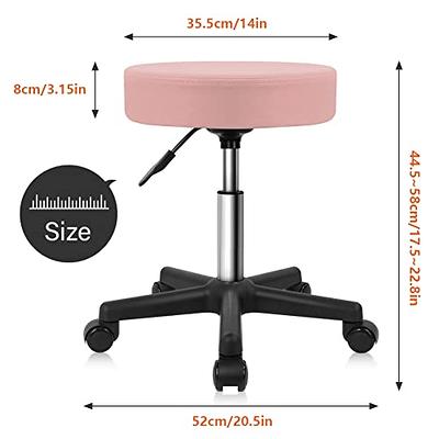 KKTONER Round Rolling Stool PU Leather Height Adjustable Swivel Drafting  Work SPA Salon Stools Chair with Wheels (Pink) - Yahoo Shopping
