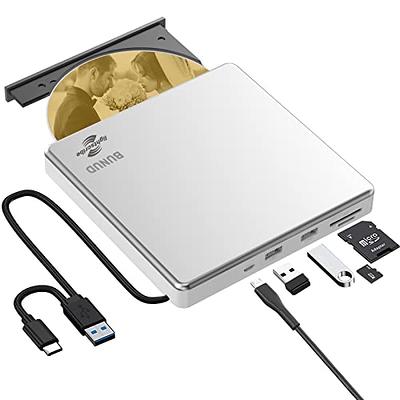 Grabadora DVD, Lector CD/DVD Usb 3.0 y Type-C, Ultra Slim Portátil Unidad  de DVD, Disquetera Externa CD/DVD-RW…