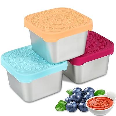 3Pack 6oz Stainless Steel Snack Containers,Easy Open Leak Proof