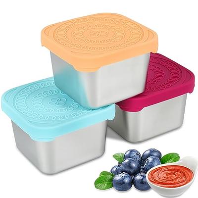  3Pack 6oz Stainless Steel Snack Containers, Small Metal Food  Storage Container with Silicone Lids, Leakproof Snack Lunch Container for  Office, Travel: Home & Kitchen