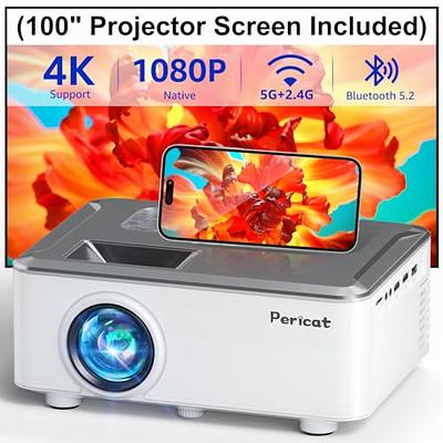 Projector with WiFi and Bluetooth, Pericat 5G WiFi, Native 1080P/12000