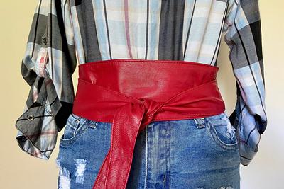 Rustic Wide Leather Belts, Wrap Leather Obi Belt, Women Trendy