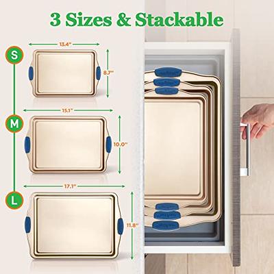 8-Piece Nonstick Stackable Bakeware Set - PFOA, PFOS, PTFE Free Baking Tray  Set