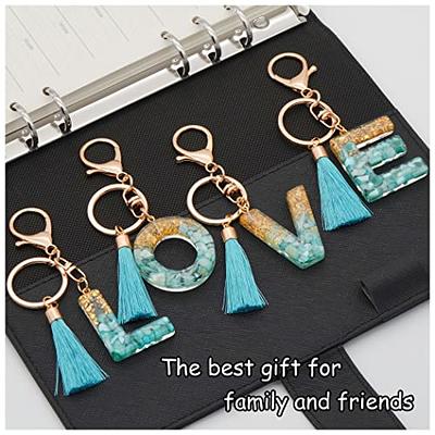 Tassel Letter Keychain Resin Key Holder Women Butterfly Key Chain