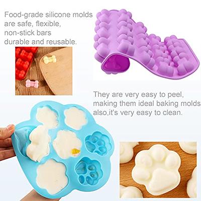 Silicone Molds Puppy Dog Paw and Bone Molds (6 PCS) for Baking