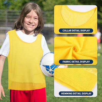 Nylon Mesh Scrimmage Team Practice Vests Pinnies Jerseys for Children Youth Sports Basketball Soccer Football Volleyball (12 Jerseys)